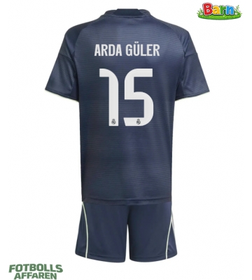 Real Madrid Arda Guler #15 Bortaställ Barn 2025-26 Kortärmad (+ Korta byxor)